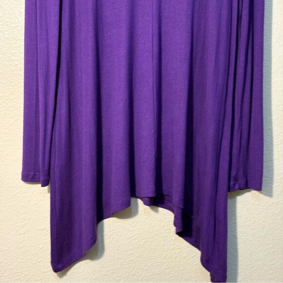 Made by Johnny Deep Purple Shark Bite Tunic Top Women’s M Long Sleeve. - Picture 6 of 10